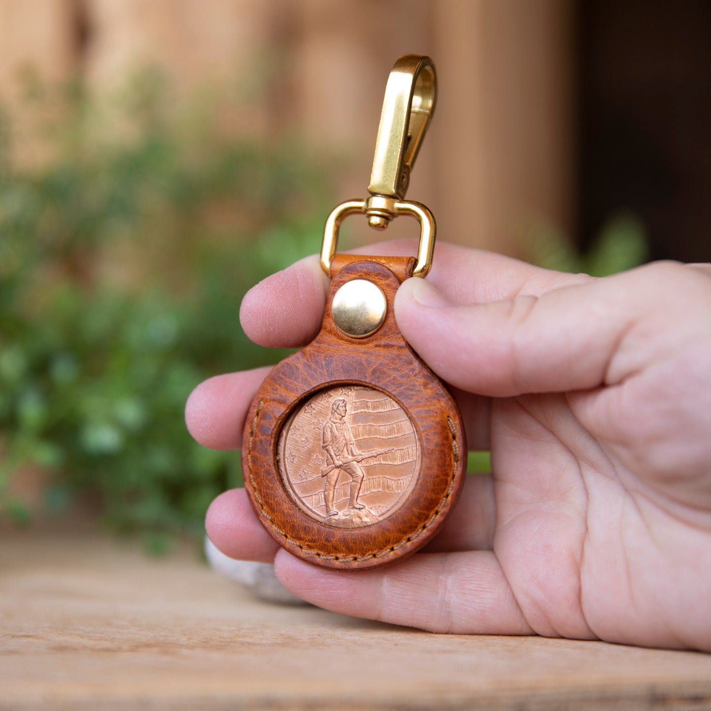 1oz. Coin Leather Keyfob - Lazy 3 Leather Company