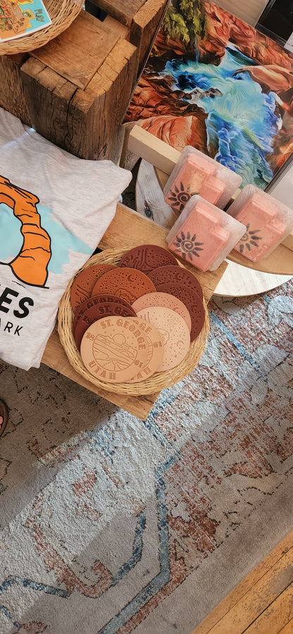 St. George - Leather Coasters