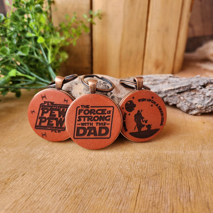 Laser Engraved Leather Keychain