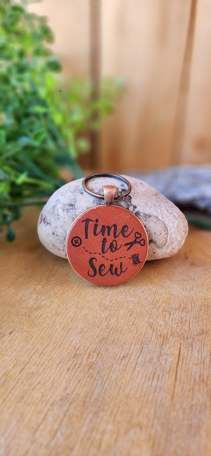 Laser Engraved Leather Keychain