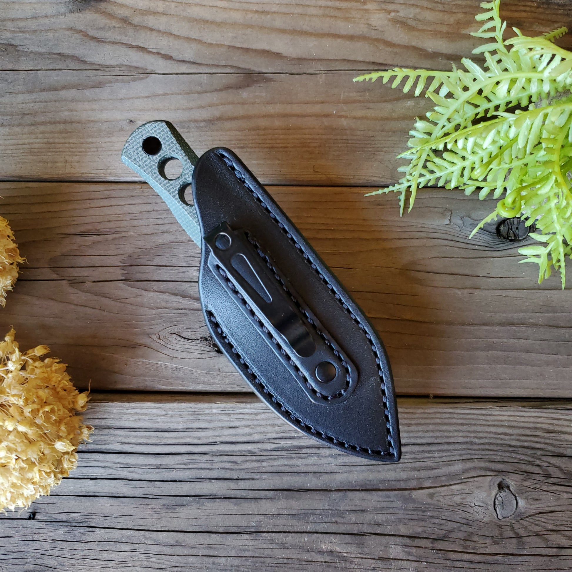 QSP Canary K.N.I.F.E with handcrafted leather Sheath - Lazy 3 Leather Company