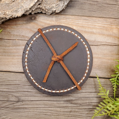 Sm. Round Latigo Leather Coasters