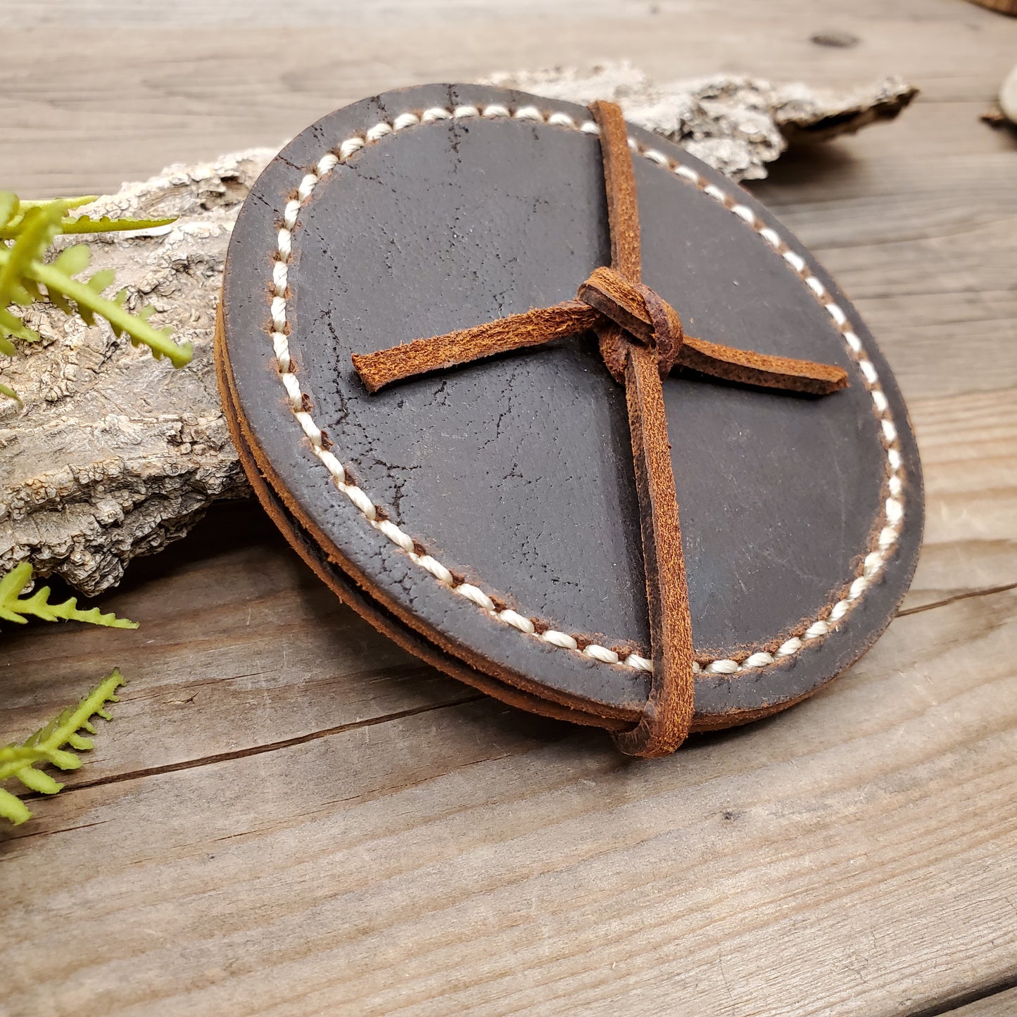 Sm. Round Latigo Leather Coasters