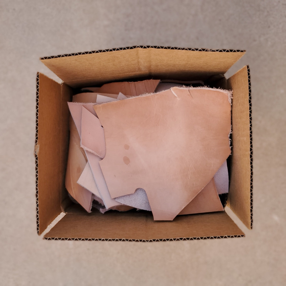 Scrap Leather Box – Natural Tooling leather Remnants (4-6 lbs)