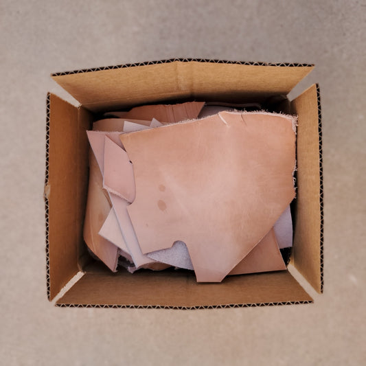 Scrap Leather Box – Natural Tooling leather Remnants (4-6 lbs)