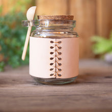 Load image into Gallery viewer, Bath Salts Leather Wrapped Jar - Lazy 3 Leather Company