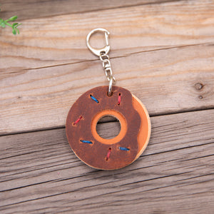 Chocolate Maple Donut Keychain - Lazy 3 Leather Company