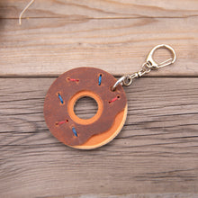 Load image into Gallery viewer, Chocolate Maple Donut Keychain - Lazy 3 Leather Company