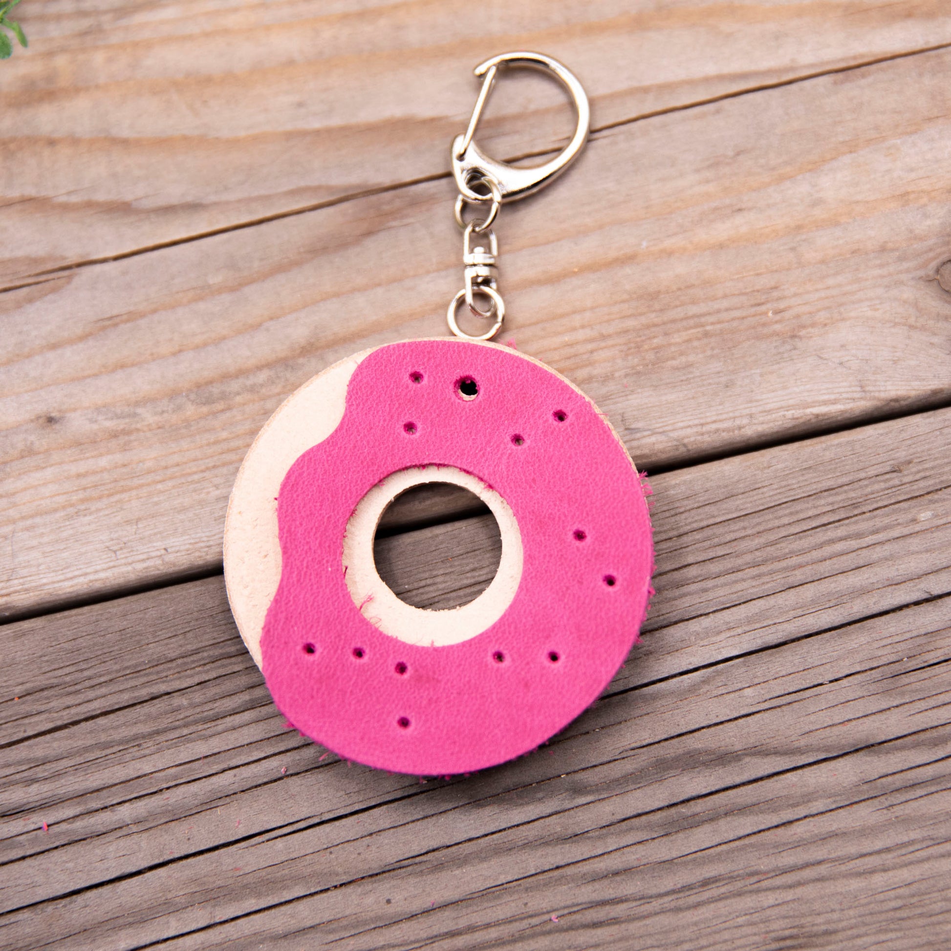 Leather Donut Keychain DIY Craft Kit - Lazy 3 Leather Company