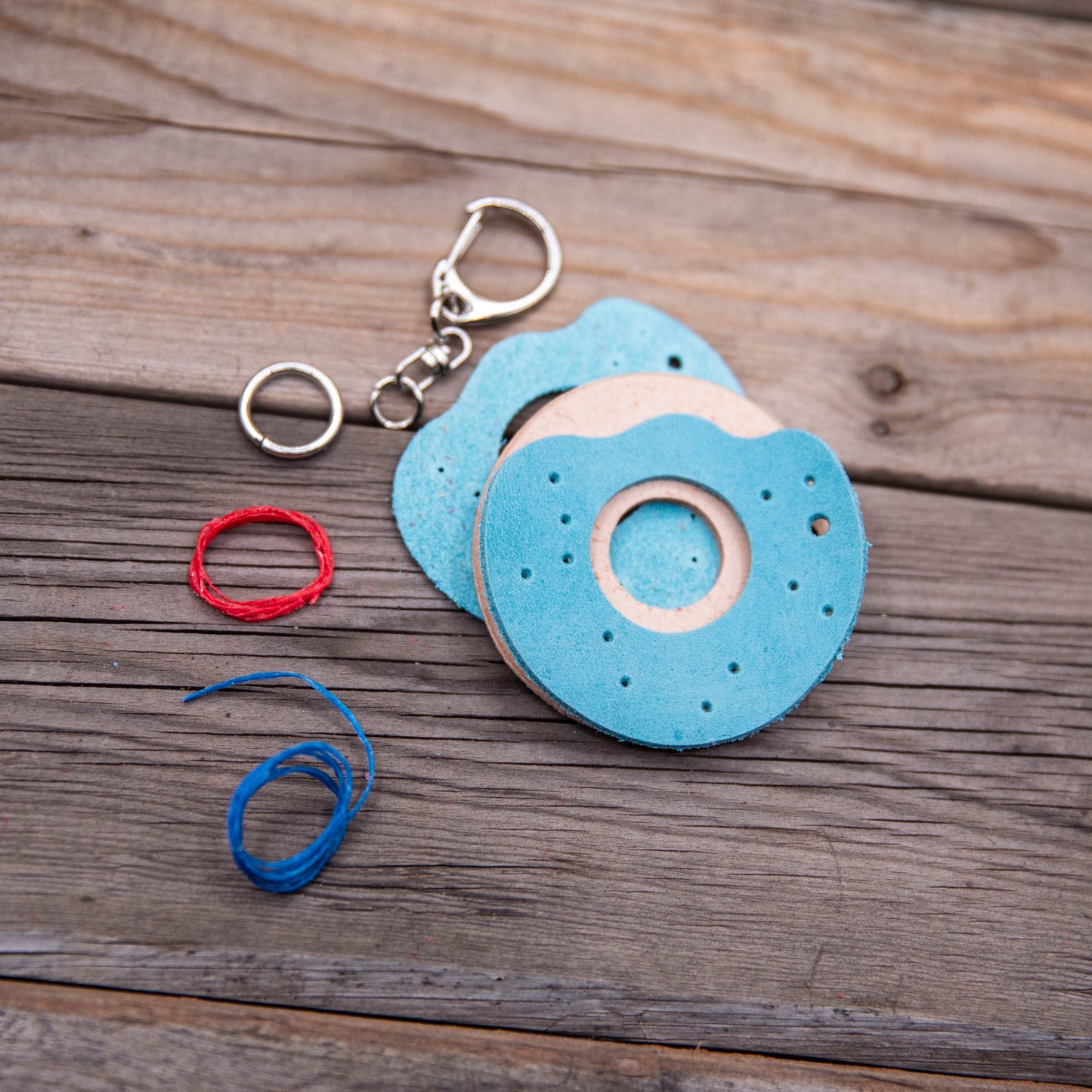 Leather Donut Keychain DIY Craft Kit - Lazy 3 Leather Company