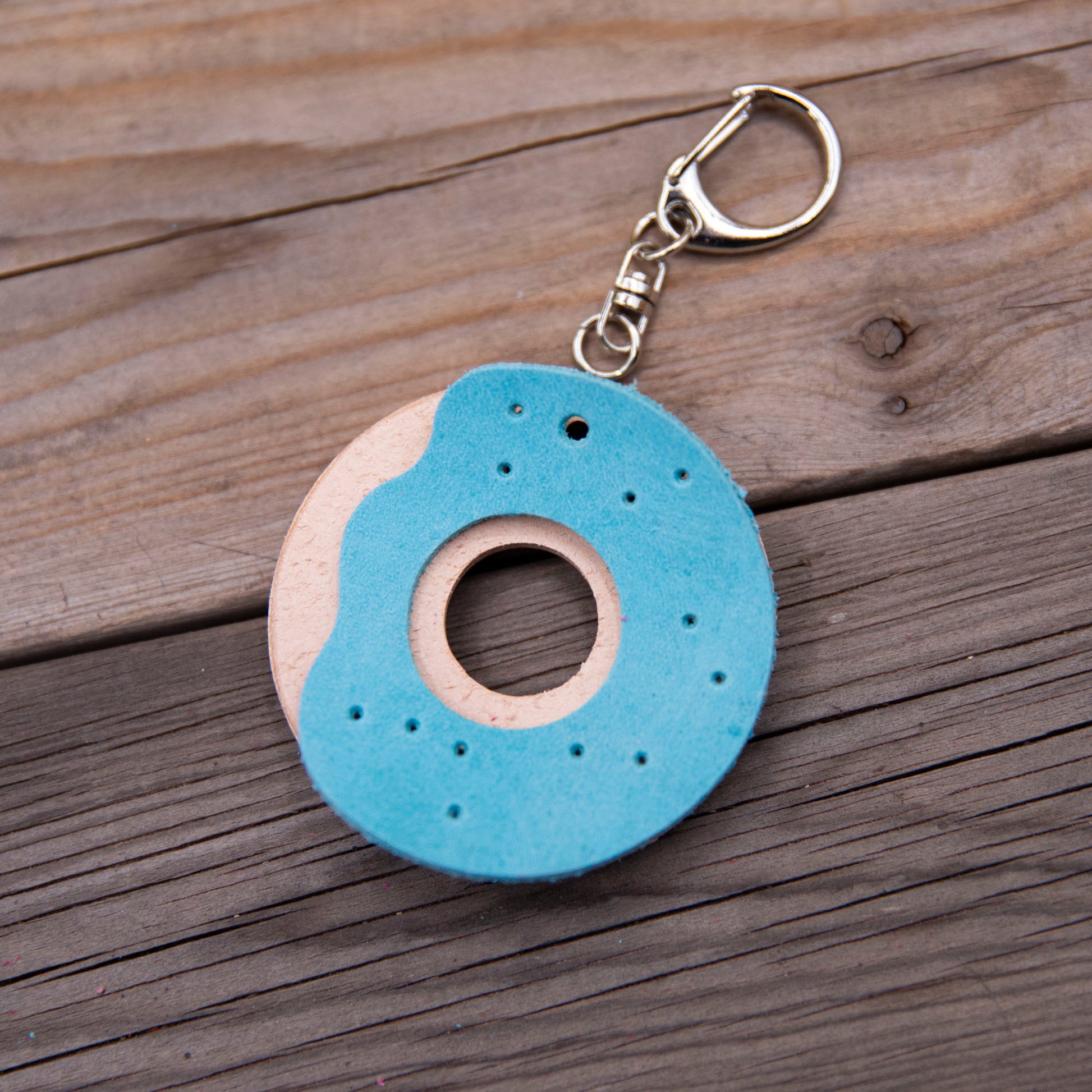 Leather Donut Keychain DIY Craft Kit - Lazy 3 Leather Company