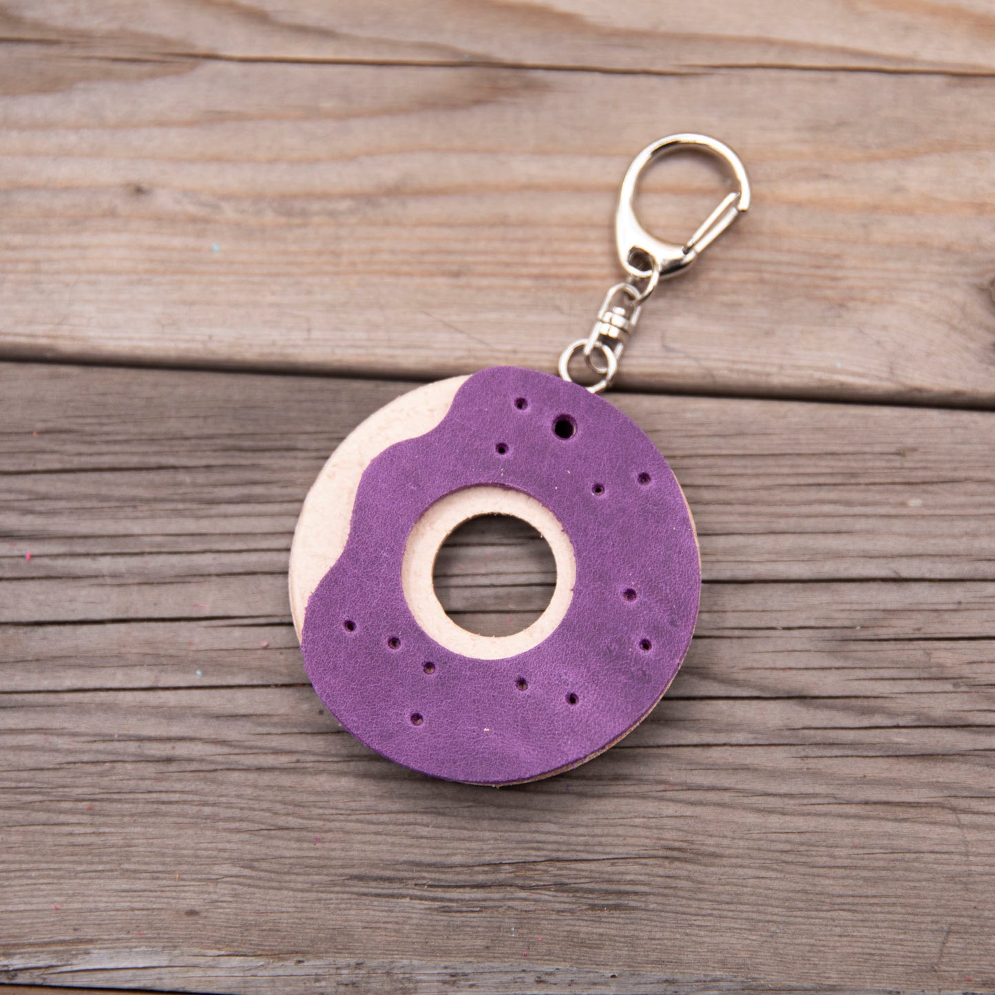 Leather Donut Keychain DIY Craft Kit - Lazy 3 Leather Company