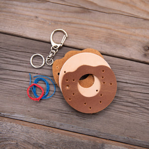 Leather Donut Keychain DIY Craft Kit - Lazy 3 Leather Company