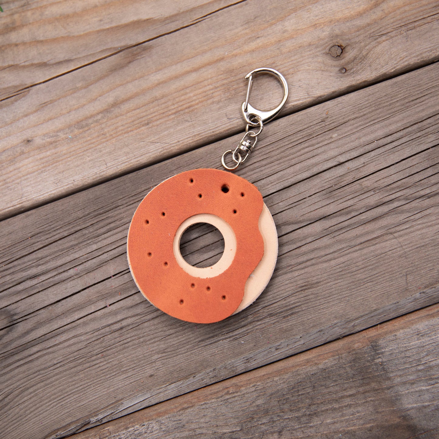 Leather Donut Keychain DIY Craft Kit - Lazy 3 Leather Company