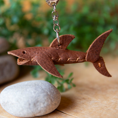 Leather Animal Shark Keychains