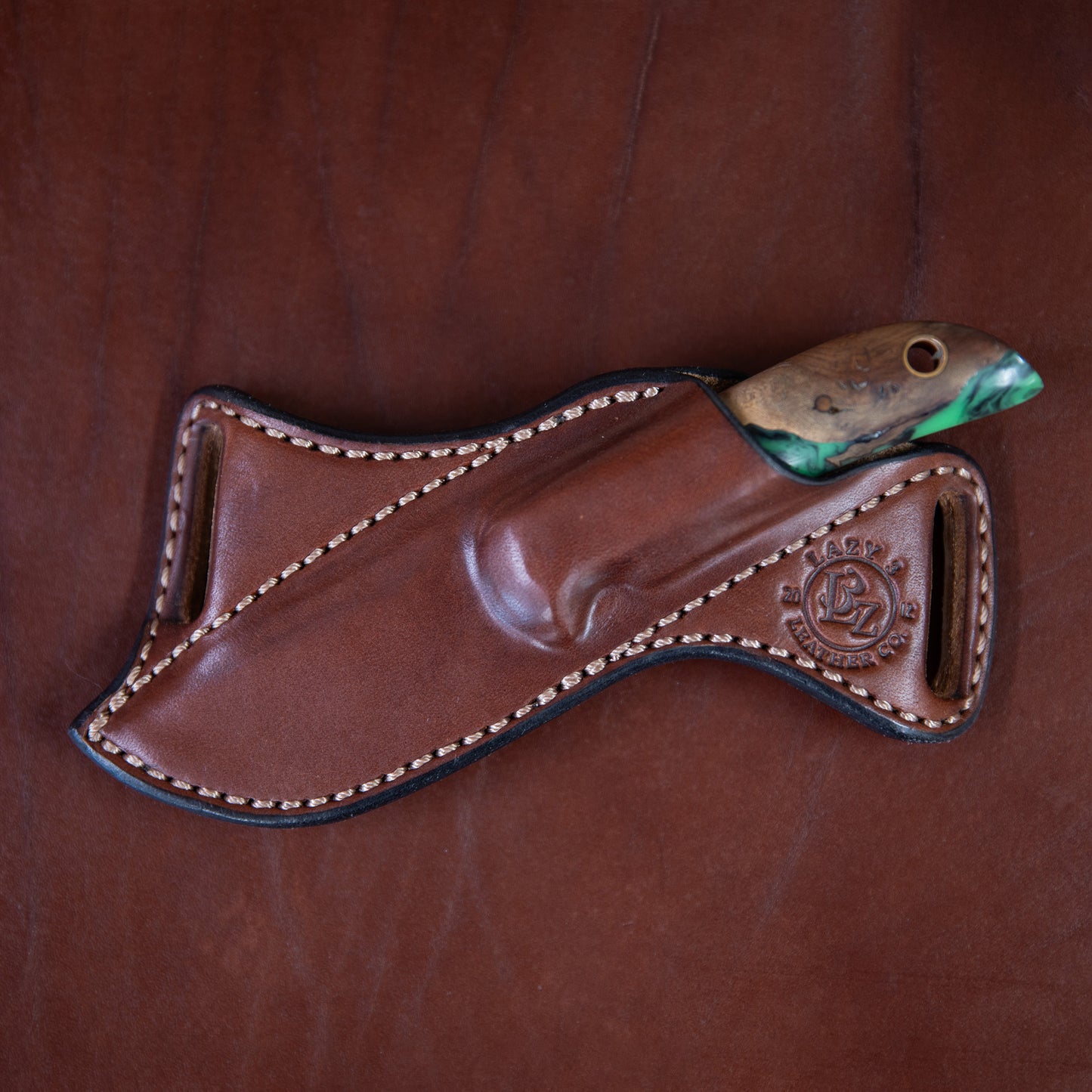 Custom Box Creek Knife + Brown Bishop Scout Carry Sheath (Ready to Ship)
