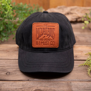 Mountains are Calling Leather Patch Hat