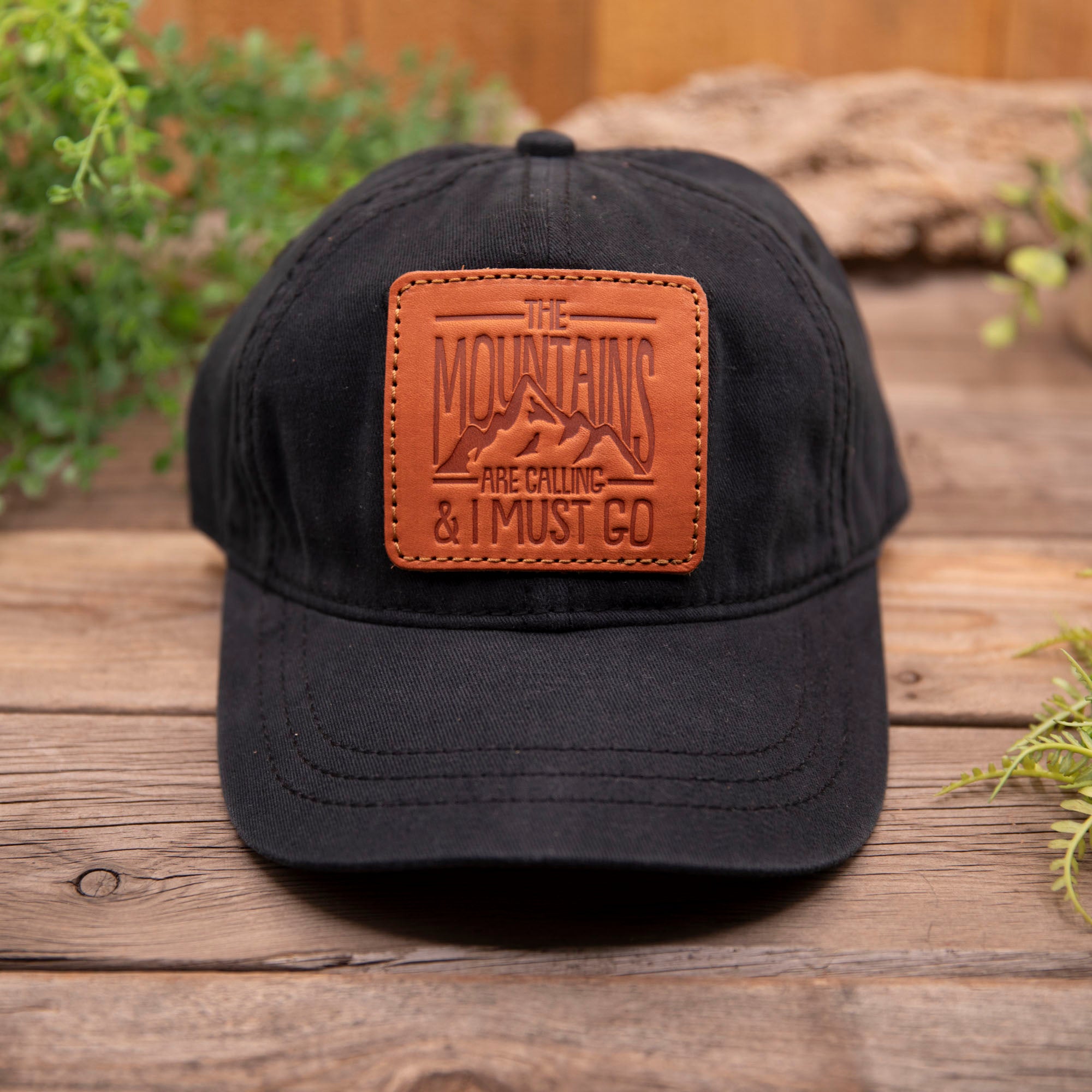 Mountain Range Performance Trucker Hat Leather Patch Performance