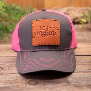 Hello Sunshine Leather Patch Hat
