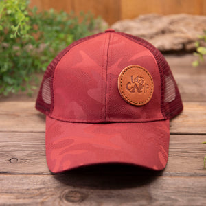 Let's Camp Leather Patch Hat