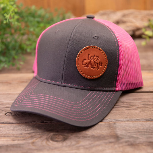 Let's Camp Leather Patch Hat