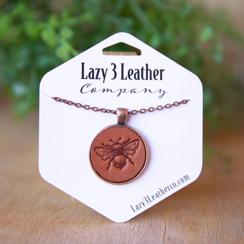 Bee Necklace - Lazy 3 Leather Company