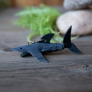 Leather Animal Shark Keychains