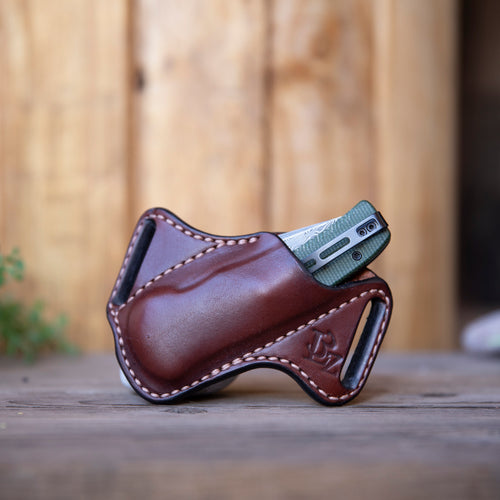 Civivi Cogent with Leather Bishops Scout Carry Sheath