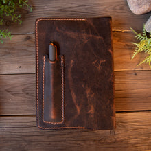Load image into Gallery viewer, Oil Tan Leather Notebook Journal with Pen Pocket