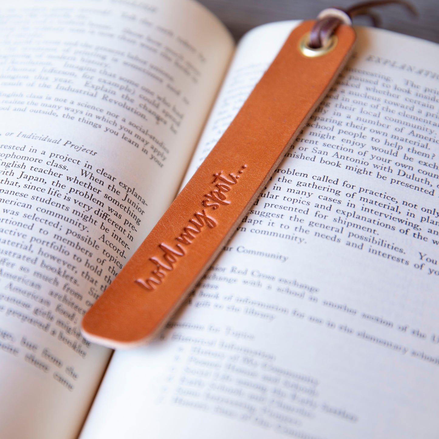 Hold My Spot Bookmark - Lazy 3 Leather Company