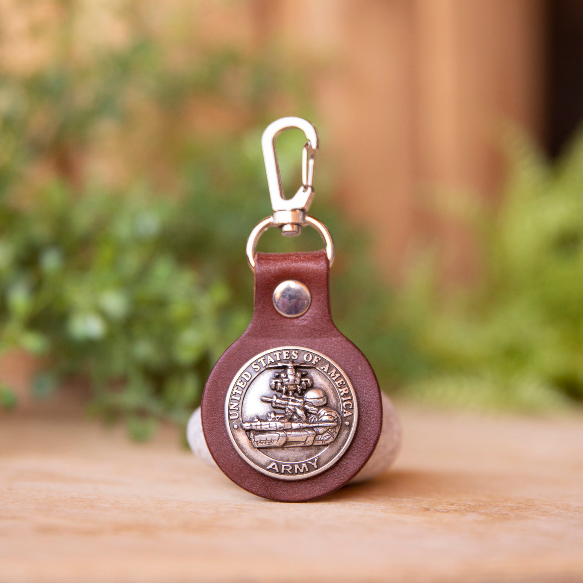 Military Emblem Hook Keyfob - Lazy 3 Leather Company