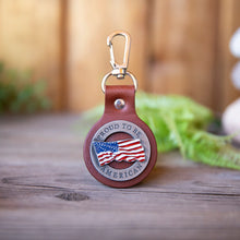 Load image into Gallery viewer, Proud to Be American Hook Keyfob - Lazy 3 Leather Company