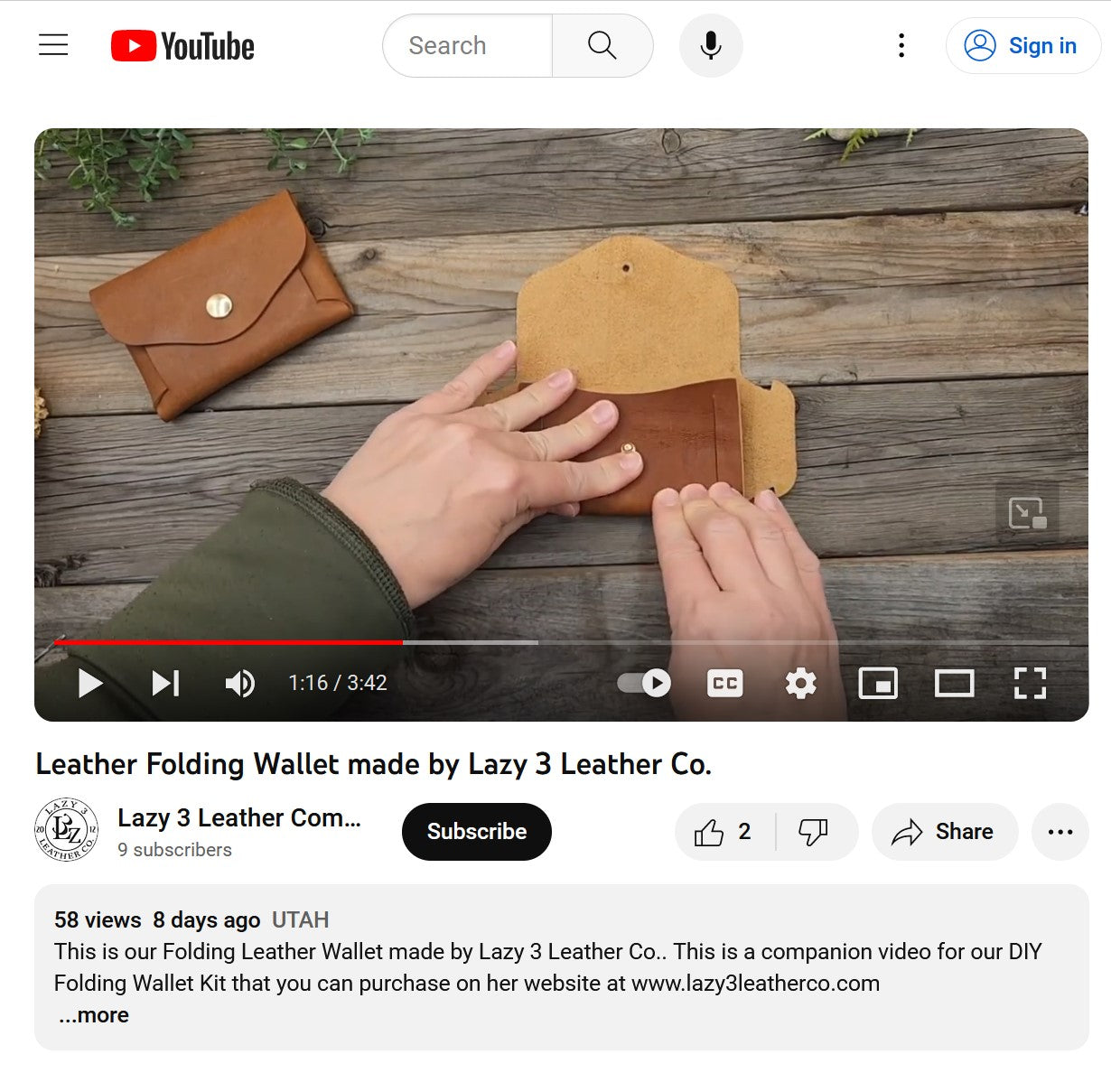 Folding Leather Wallet DIY Kit - Lazy 3 Leather Company