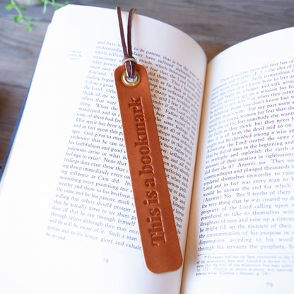 This is a Bookmark - Lazy 3 Leather Company