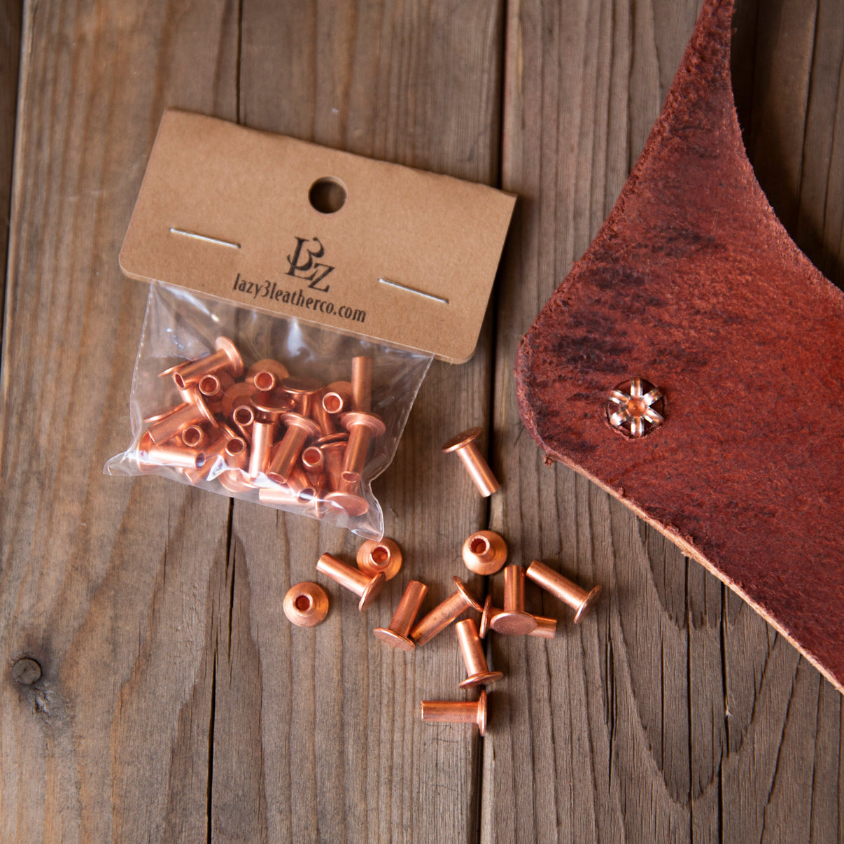 Copper Tubular Rivets Lazy 3 Leather Company