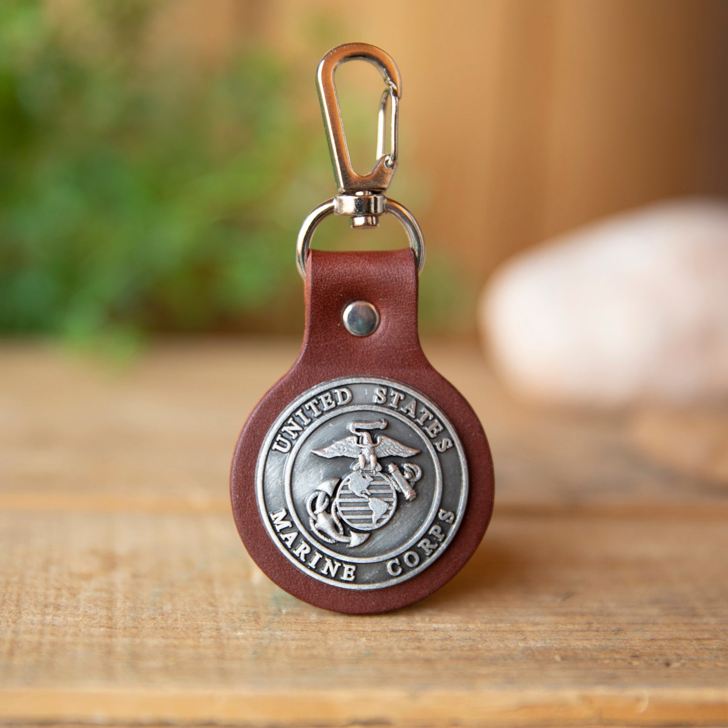 Military Emblem Hook Keyfob - Lazy 3 Leather Company