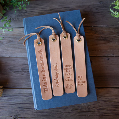 This is a Bookmark - Lazy 3 Leather Company