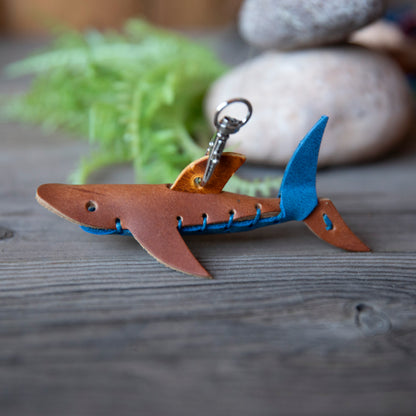 Leather Animal Shark Keychains - Lazy 3 Leather Company
