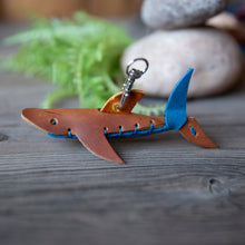 Load image into Gallery viewer, Leather Animal Shark Keychains