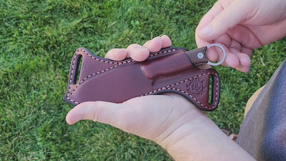Firecraft 3.5 Pro Natural Micarta & Brown Leather Sheath
