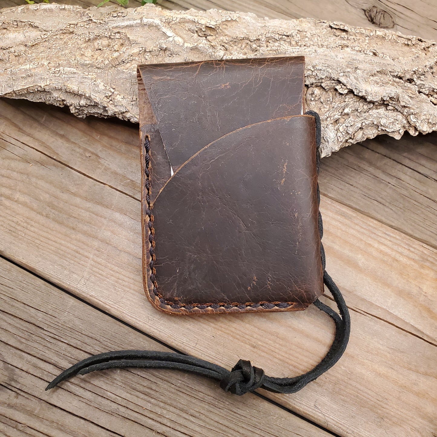 Micro EDC Leather Wallet – Crazy Horse Water Buffalo