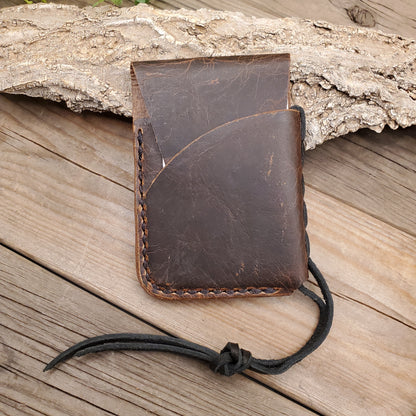 Micro EDC Leather Wallet – Crazy Horse Water Buffalo