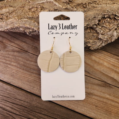 Round Circle Leather Earring