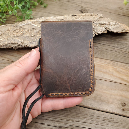 Micro EDC Leather Wallet – Crazy Horse Water Buffalo