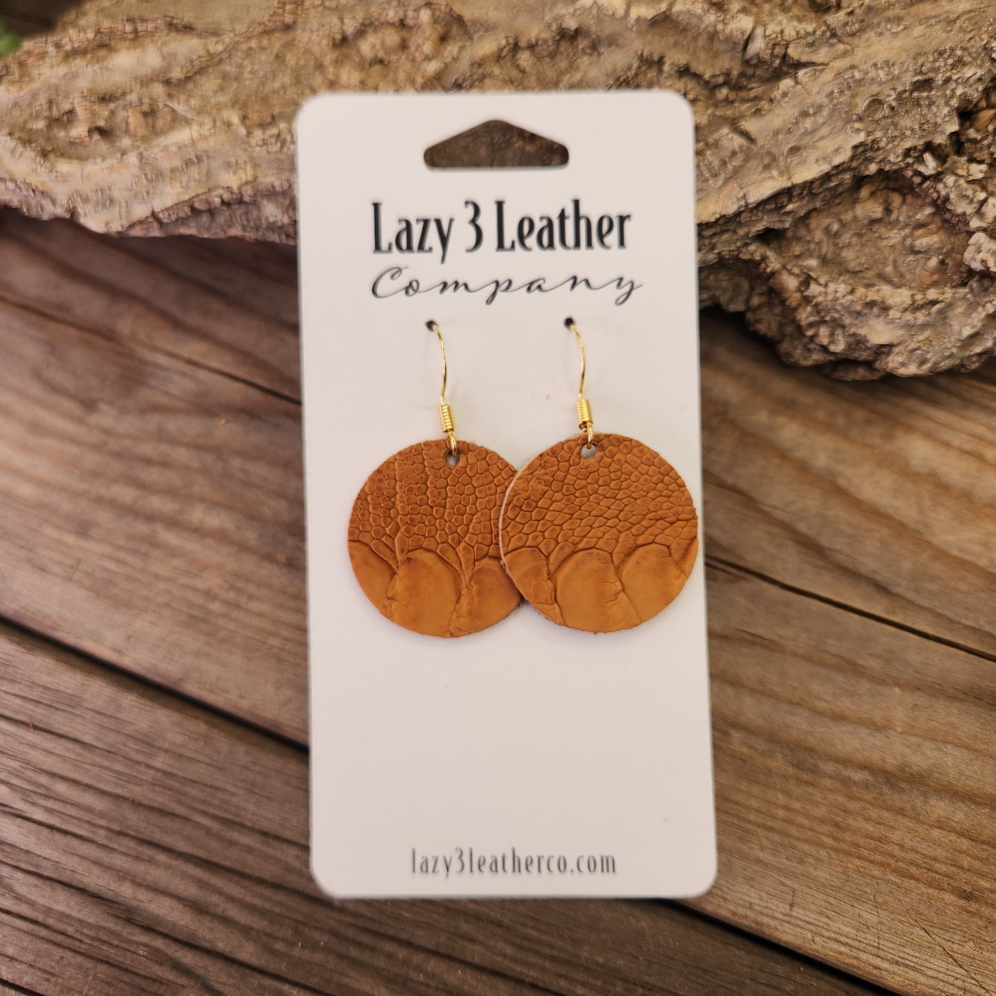 Round Circle Leather Earring