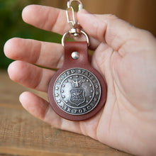 Load image into Gallery viewer, Military Emblem Hook Keyfob - Lazy 3 Leather Company