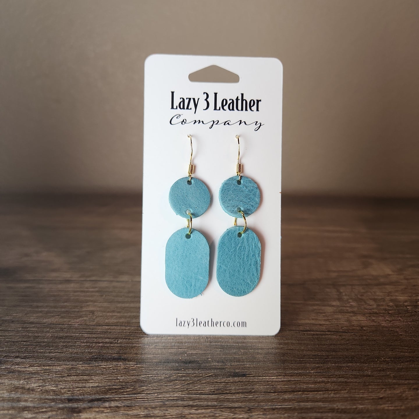 Oval and Circle Earrings - Lazy 3 Leather Company