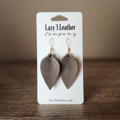 Mini Teardrop Leather Earring - Lazy 3 Leather Company