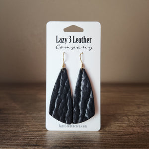 Tapered Drop Leather Earrings - Lazy 3 Leather Company