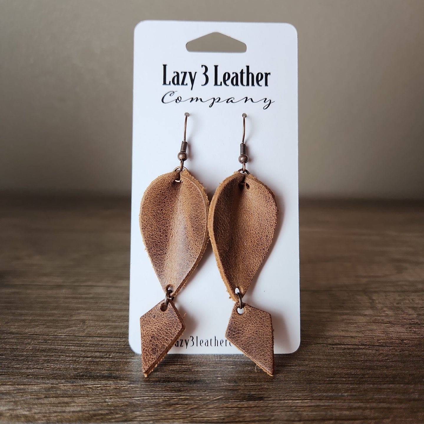 Teardrop Diamond Earrings - Lazy 3 Leather Company